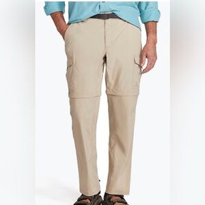 LL Bean Men's Tropicwear Zip-Leg Pants. Tan. NWOT. M 32”